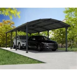   Palram Canopia Arcadia 8500 fedett kocsibeálló 8,58x3,59 m, 30,8 m², két autóhoz, antracit