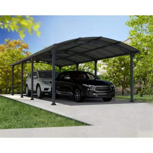 Palram Canopia Arcadia 8500 fedett kocsibeálló 8,58x3,59 m, 30,8 m², két autóhoz, antracit