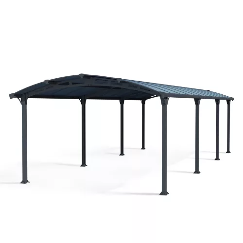Palram Canopia Arcadia 8500 fedett kocsibeálló 8,58x3,59 m, 30,8 m², két autóhoz, antracit