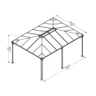Palram Canopia Martinique 5000 kerti pavilon 492x359 cm, 13 m², antracit, polikarbonát tetővel