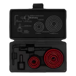 MTX 19-64mm 11 részes fa körkivágó szett kofferben