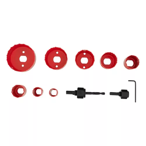 MTX 19-64mm 11 részes fa körkivágó szett kofferben