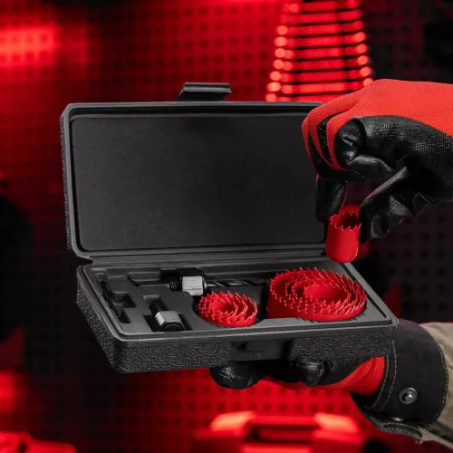 MTX 19-64mm 11 részes fa körkivágó szett kofferben