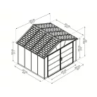 Palram Canopia Yukon 11x9 kerti tároló ház antracit, 16,3 m³, bővíthető, 148 cm dupla ajtóval
