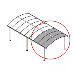   Palram Canopia bővítő elem Arcadia kocsibeállóhoz 210 cm, +5,1 m² fedett felület