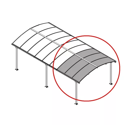Palram Canopia bővítő elem Arcadia kocsibeállóhoz 210 cm, +5,1 m² fedett felület