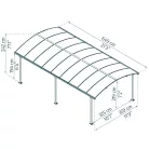 Palram Canopia Arcadia 6400 fedett kocsibeálló 6,44x3,59 m, 23,1 m², antracit alumínium