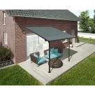 Palram Canopia Capri 3000 pergola teraszfedő 3x3 m, antracit, szürke polikarbonát tetővel