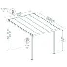 Palram Canopia Capri 3000 pergola teraszfedő 3x3 m, antracit, szürke polikarbonát tetővel