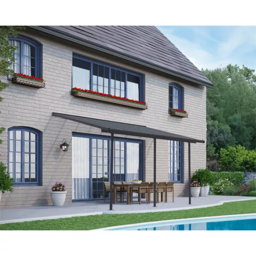 Palram Canopia Capri 4200 pergola teraszfedő 3x4,25 m, antracit, szürke polikarbonát tetővel