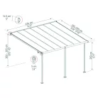 Palram Canopia Capri 4200 pergola teraszfedő 3x4,25 m, antracit, szürke polikarbonát tetővel