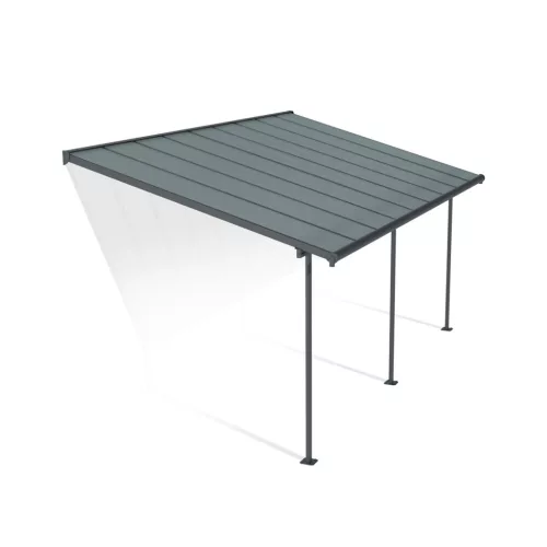 Palram Canopia Capri 5400 pergola teraszfedő 3x5,46 m, antracit, szürke polikarbonát tetővel