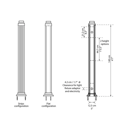 Palram Canopia Arcadia Alpine Kit magasító láb 2 db – lakóautóhoz, 352 cm állómagasságig