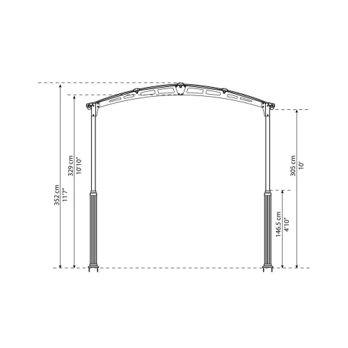 Palram Canopia Arcadia Alpine Kit magasító láb 2 db – lakóautóhoz, 352 cm állómagasságig