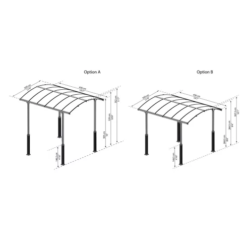 Palram Canopia Arcadia Alpine Kit magasító láb 2 db – lakóautóhoz, 352 cm állómagasságig