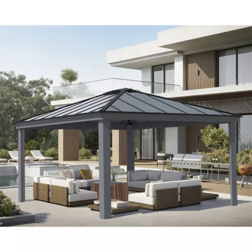 Palram Canopia Dallas 14x16 alumínium kerti pavilon 20,4 m², polikarbonát tetővel