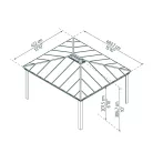 Palram Canopia Dallas 14x16 alumínium kerti pavilon 20,4 m², polikarbonát tetővel