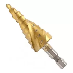   MTX 4-20mm HEX lépcsősfúró csavart horony, 2 éllel hatszög befogással TIN