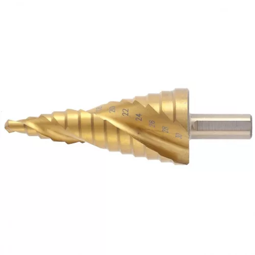 MTX 6-30mm lépcsősfúró csavart horony, 2 éllel háromszög befogással TIN