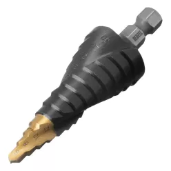   DENZEL 6-30 mm lépcsősfúró M2 hatlap, bitbefogású, P6M5 acél, Titán- nitrid bevonat