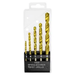   MTX 5db-os HSS-Ti fémfúró készlet 3–4–5–6–8 mm kazettában