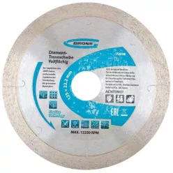   GROSS 115 x 22.2mm folyamatos gyémánt fűrészlap lézeres átlátható vágónyílással Professional