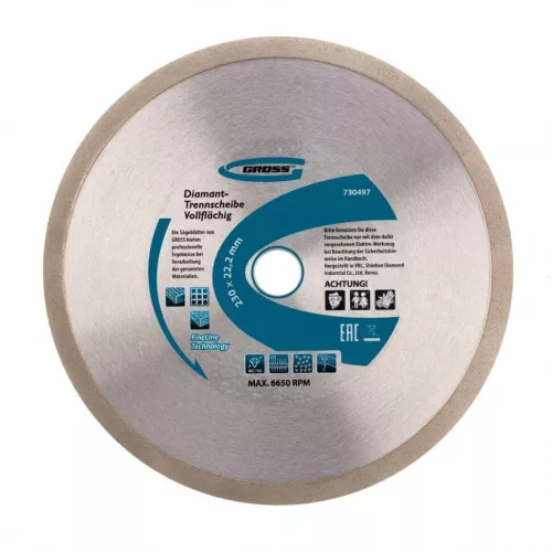 GROSS 230 x 22.2mm folyamatos gyémántvágó penge