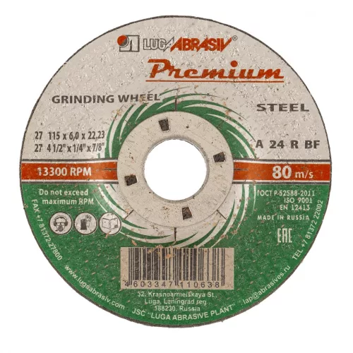 RUSSIA 115 x 6.0 x 22.2mm csiszolótárcsa fémhez prémium