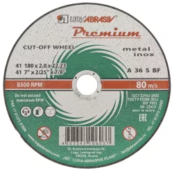 LUGA 180x2.0mm M14 Premium Inox vágótárcsa fémhez