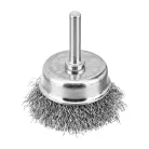 DENZEL 3db-os INOX drótkorong készlet fúróba, kreppelt, kefekorong+csésze+lapos 0,3mm szál