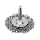 DENZEL 3db-os INOX drótkorong készlet fúróba, kreppelt, kefekorong+csésze+lapos 0,3mm szál