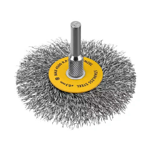 DENZEL 5db-os INOX drótkorong készlet fúróba, kreppelt, lapos+ rögzítőcsapok, 0,3 mm szálvastagság