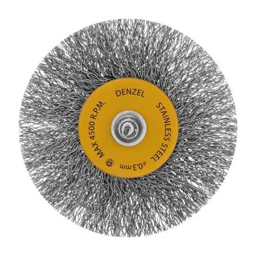 DENZEL 5db-os INOX drótkorong készlet fúróba, kreppelt, lapos+ rögzítőcsapok, 0,3 mm szálvastagság