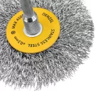 DENZEL 5db-os INOX drótkorong készlet fúróba, kreppelt, lapos+ rögzítőcsapok, 0,3 mm szálvastagság