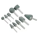 DENZEL 10 db-os csiszolófej készlet (PShM) fúrógéphez, szár 6mm