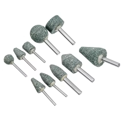 DENZEL 10 db-os csiszolófej készlet (PShM) fúrógéphez, szár 6mm