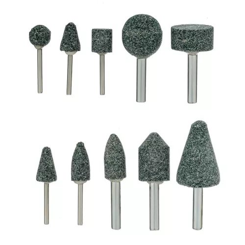 DENZEL 10 db-os csiszolófej készlet (PShM) fúrógéphez, szár 6mm