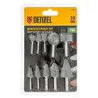 DENZEL 10 db-os csiszolófej készlet (PShM) fúrógéphez, szár 6mm