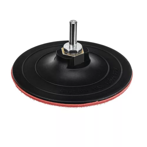 MTX 125mm tépőzáras csizolópárna tengellyel fúrógéphez/ sarokcsiszolóhoz