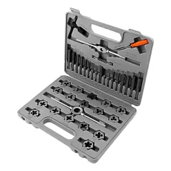   SPARTA 40 részes menetfúró és menetvágó szett M3-M12 metsző-vágó fej kofferben