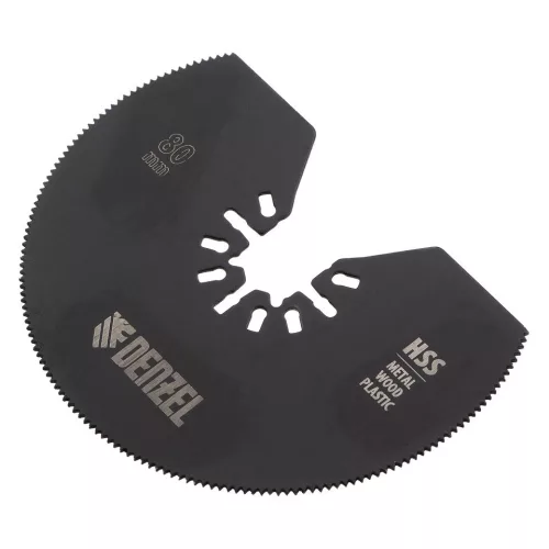 DENZEL 80 x 1,2 mm HSS szegmens fűrészlap multifunkciós géphez, fém/ fa/ műanyag, félkör, finom fogazat
