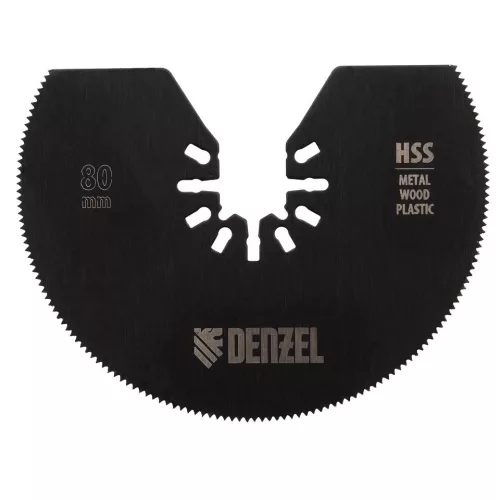 DENZEL 80 x 1,2 mm HSS szegmens fűrészlap multifunkciós géphez, fém/ fa/ műanyag, félkör, finom fogazat