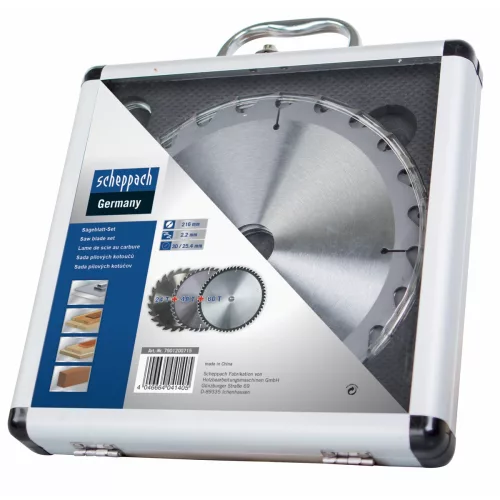 Scheppach TCT fűrészlap készlet 3 db, 210x30 mm, 24/48/60 fog – HS 81 S, HS 80, HM 210 L-hez