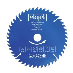   Scheppach TCT körfűrészlap 165x20x1,6 mm, 48 fog, fához – C-HCS165-X akkus körfűrészhez
