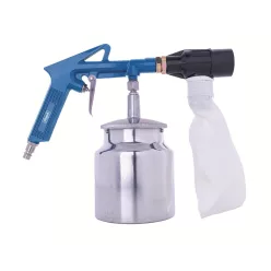   Scheppach pneumatikus homokfúvó pisztoly szemcse-visszanyeréssel, 850 ml tartállyal
