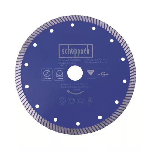 Scheppach profi gyémánt vágótárcsa 200x25,4x1,6 mm – FS 3600 csempevágóhoz, járólaphoz