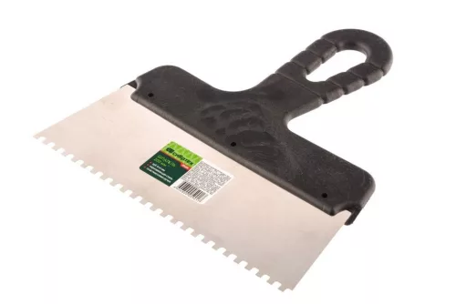 MTX 250mm 6x6mm fogazott spatulya rozsdamentes, műanyag nyéllel