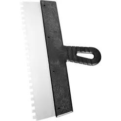   SIBRTEH 300mm 8x8mm fogazott spatulya rozsdamentes, műanyag nyéllel