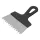 MTX 150 mm 10x10 mm INOX körmös glettvas, fogazott lepke, spatulya, műanyag nyél