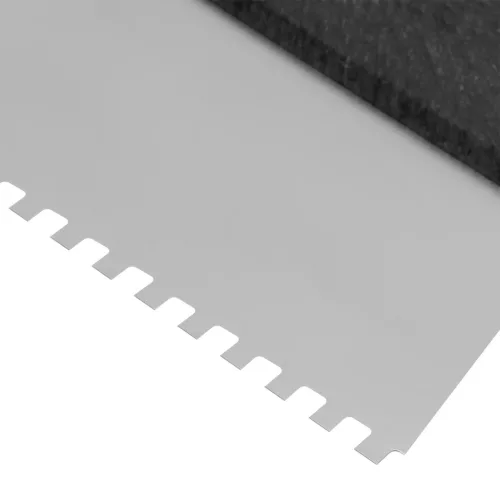 MTX 150 mm 10x10 mm INOX körmös glettvas, fogazott lepke, spatulya, műanyag nyél